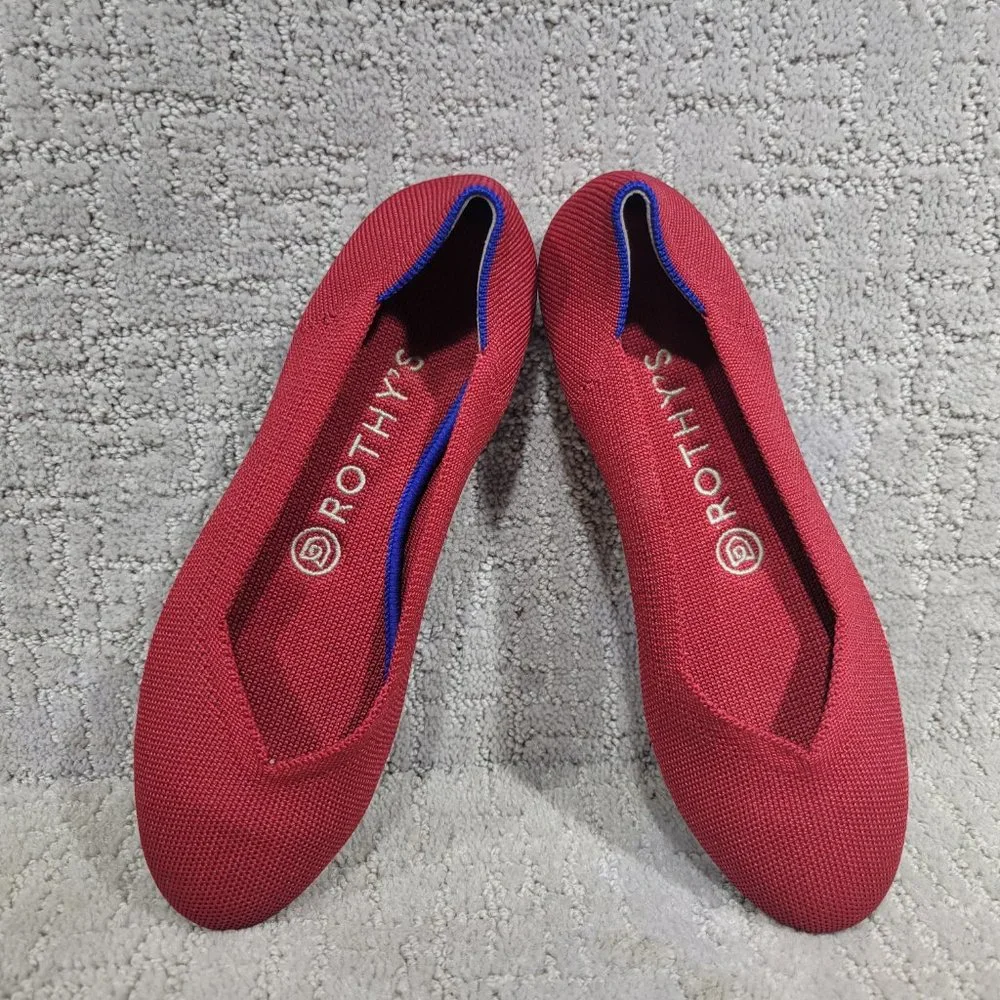 Rothy’s The Flat Scooter Red Round Toe Slip On Shoes Women's Size US 6, 6.5, 10 - Picture 9 of 9